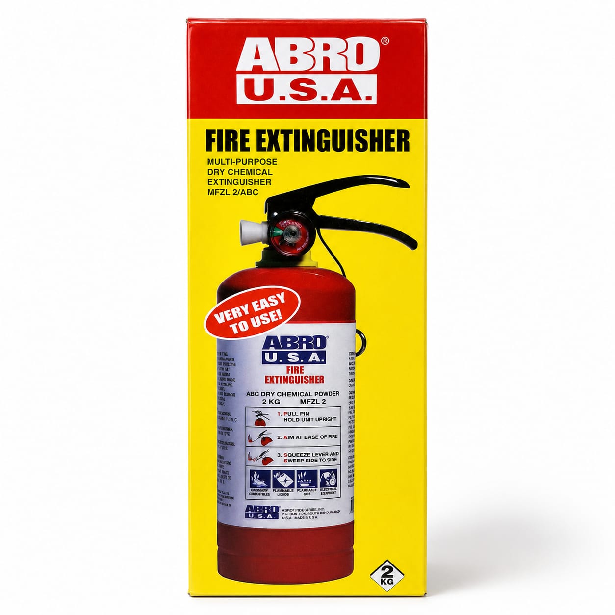 ABRO USA ABC Dry Chemical Fire Extinguisher – 2KG