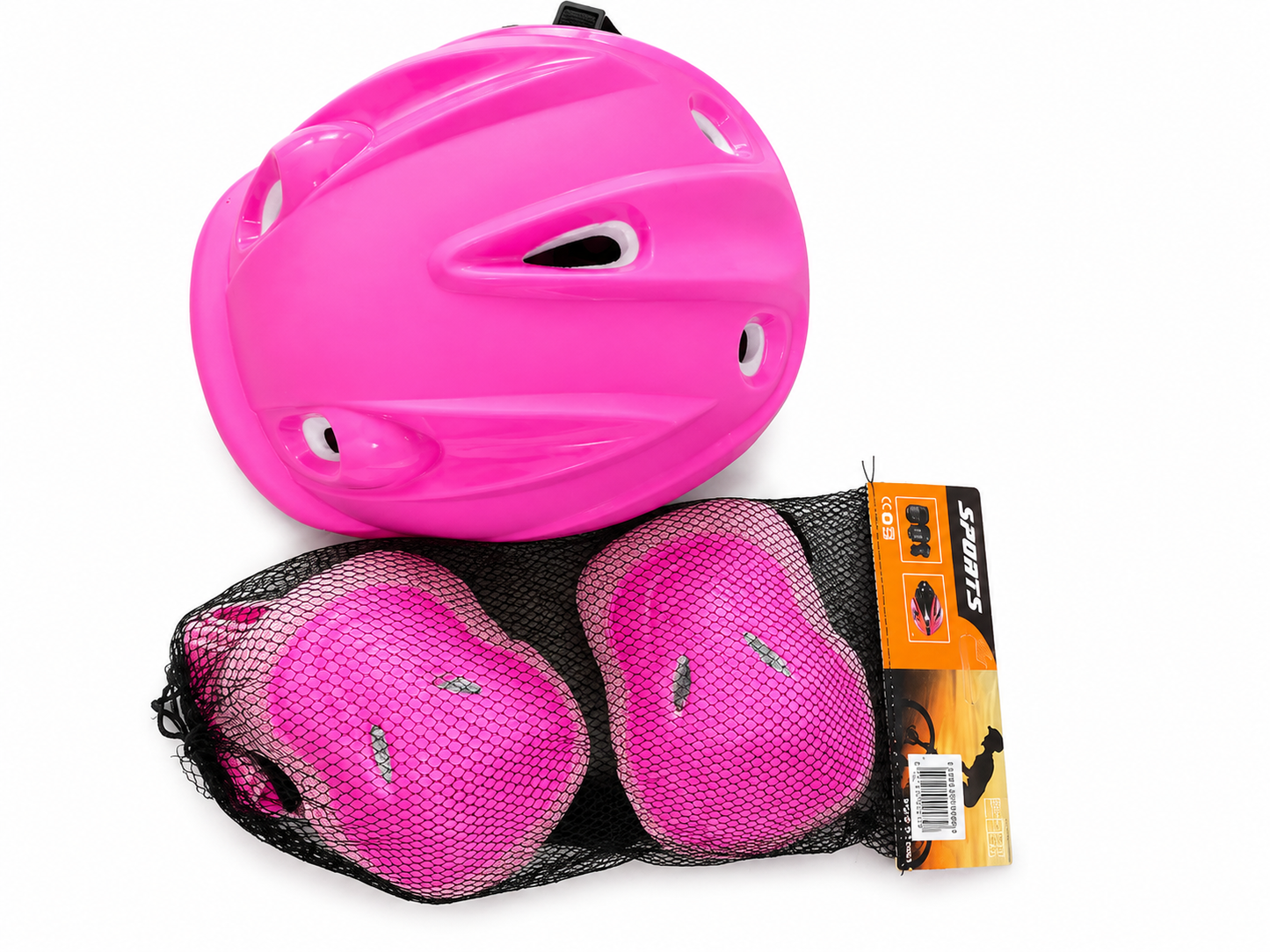 Kids Sports Safety Helmet & Protective Gear Set – Pink (7-Piece)