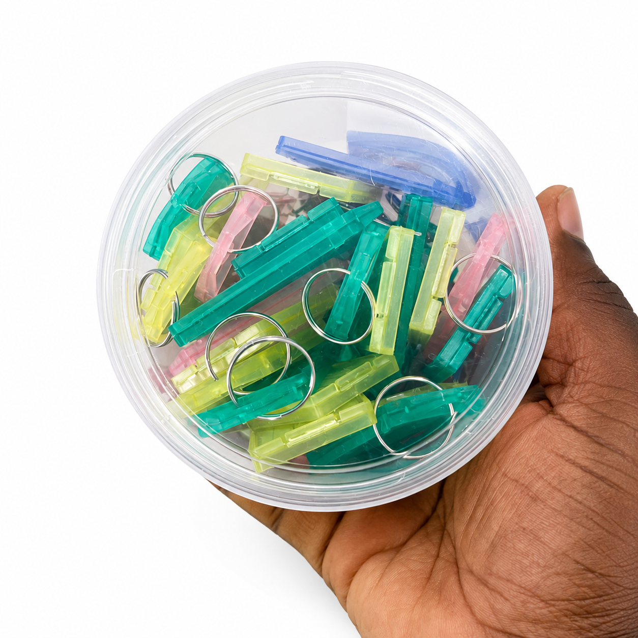 Colour Key Rings 12pcs – Labelled Key Tags with Split Rings