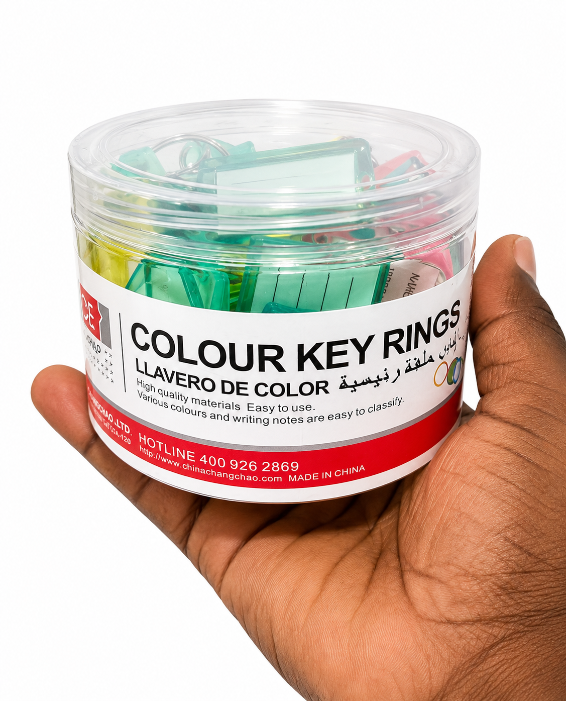 Colour Key Rings 24pcs – Labelled Key Tags with Split Rings