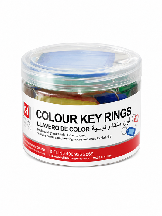 Colour Key Rings 12pcs – Labelled Key Tags with Split Rings