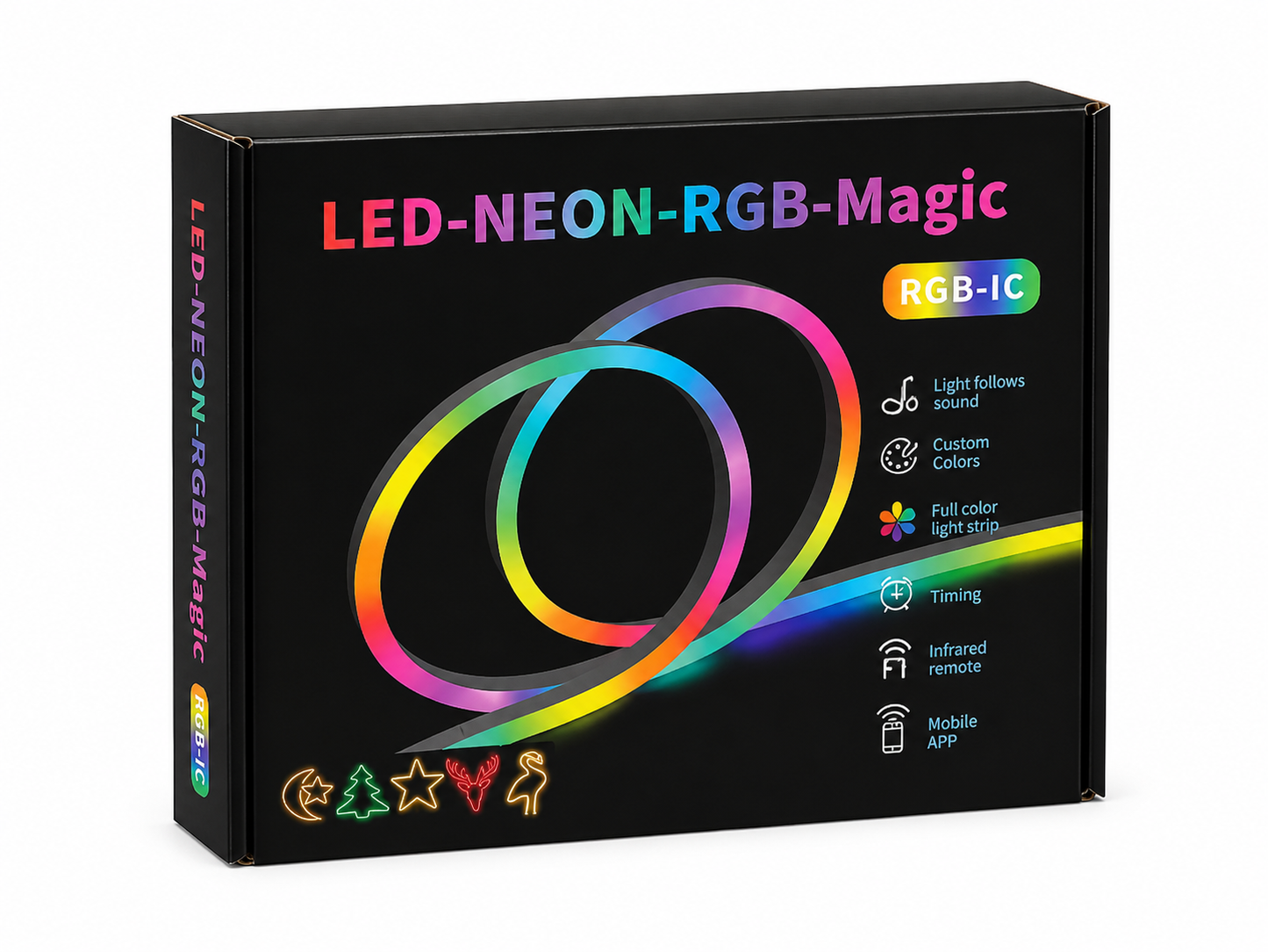 LED Neon RGB Magic Light Strip - RGB-IC with Remote & App Control