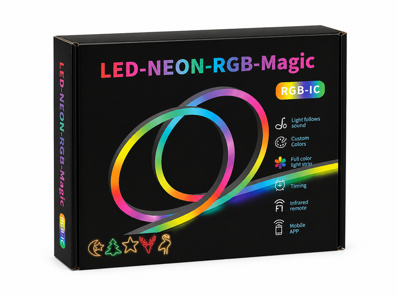 LED Neon RGB Magic Light Strip - RGB-IC with Remote & App Control