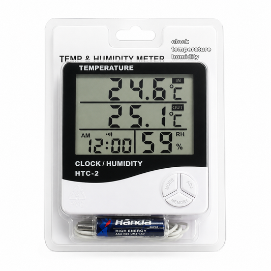 HTC-2 Digital Temperature & Humidity Meter with Clock