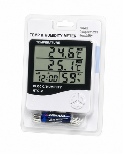 HTC-2 Digital Temperature & Humidity Meter with Clock