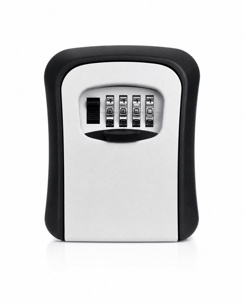 Wall-Mount 4-Digit Combination Key Lock Box - Outdoor Security Safe
