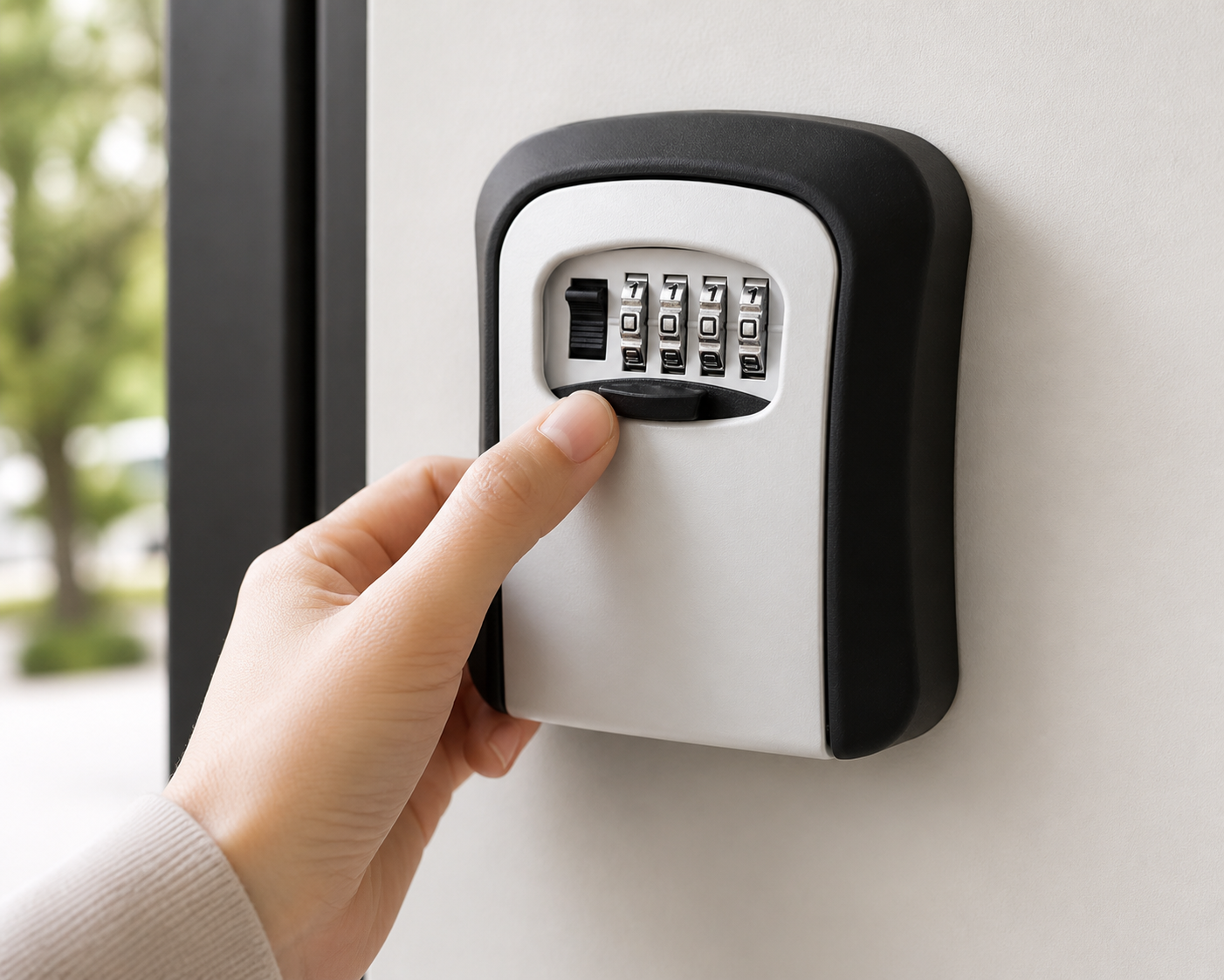 Wall-Mount 4-Digit Combination Key Lock Box - Outdoor Security Safe