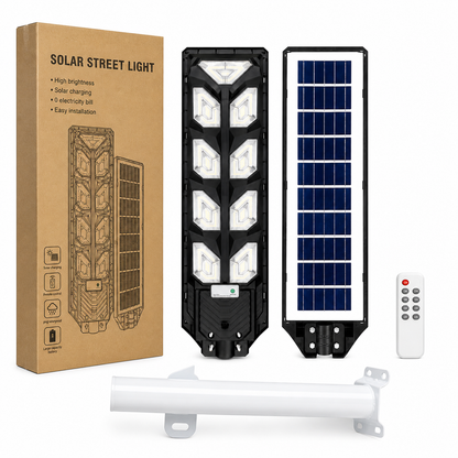 900W All-in-One Solar Street Light - IP66 Waterproof with Remote Control