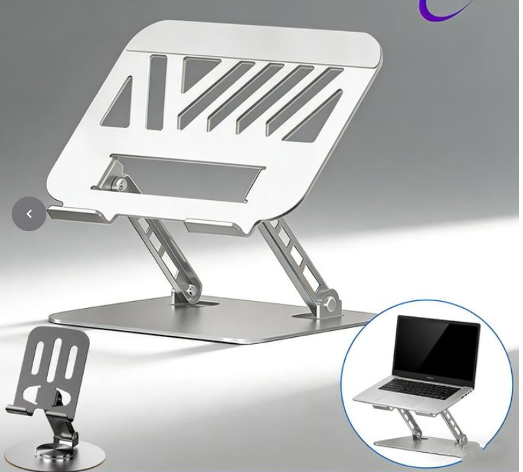 Adjustable Laptop Stand with Free Phone Holder – Silver