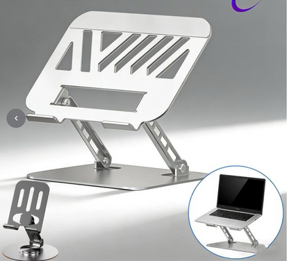 Adjustable Laptop Stand with Free Phone Holder – Silver