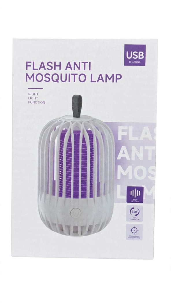 Flash Anti Mosquito Lamp (White) – USB Rechargeable Electric Insect Killer