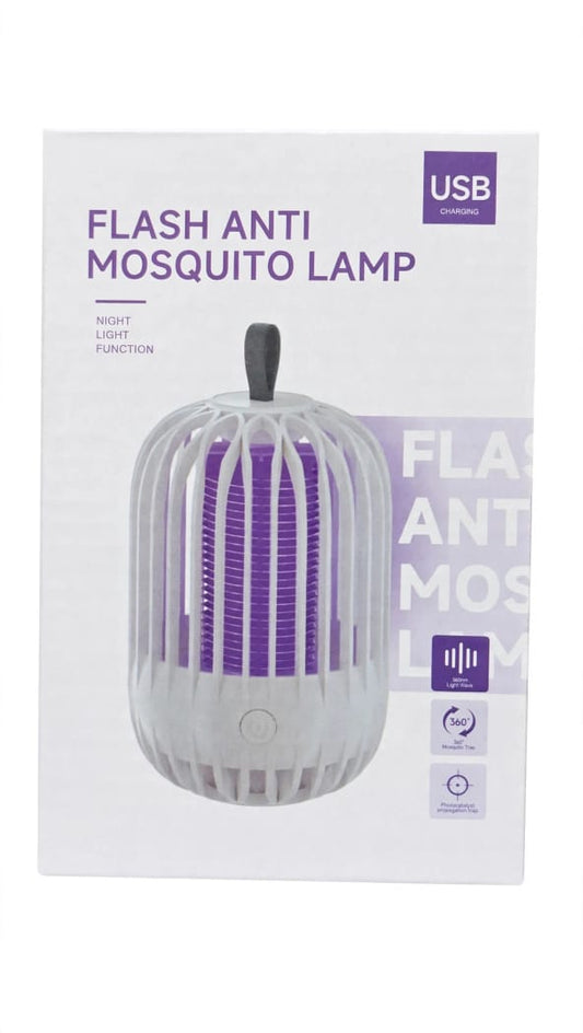 Flash Anti Mosquito Lamp (White) – USB Rechargeable Electric Insect Killer
