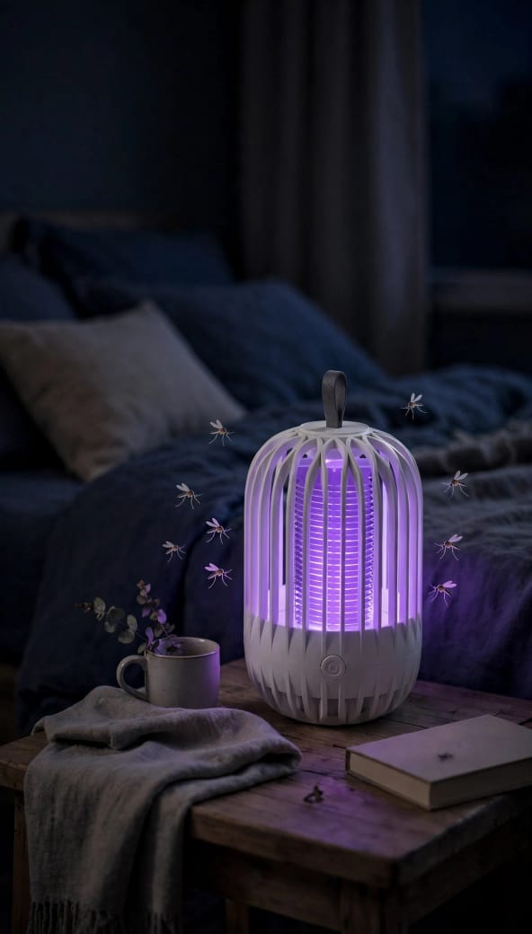 Flash Anti Mosquito Lamp (White) – USB Rechargeable Electric Insect Killer