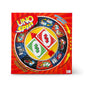 UNO Spin card game box showing spinning wheel and colourful cards