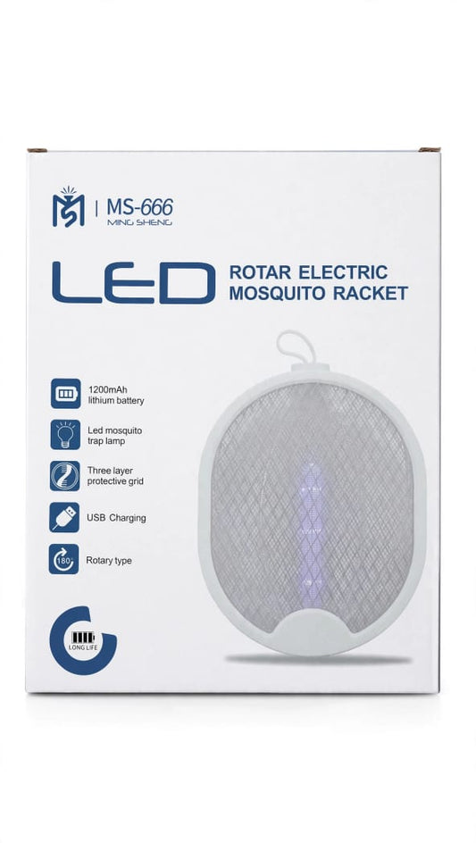MS-666 Ming Sheng LED Rotar Electric Mosquito Racket product packaging box