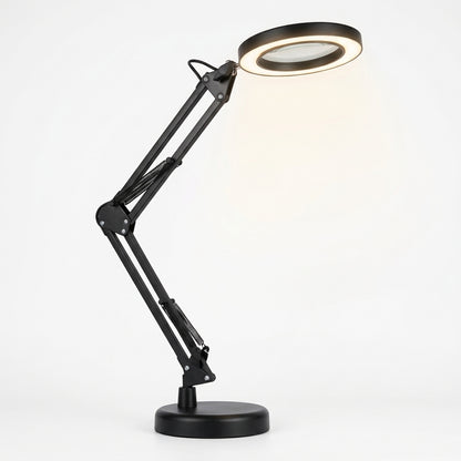 Black Adjustable Magnifying Desk Lamp