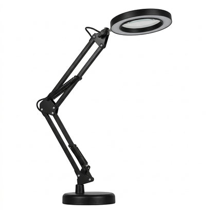 Black Adjustable Magnifying Desk Lamp