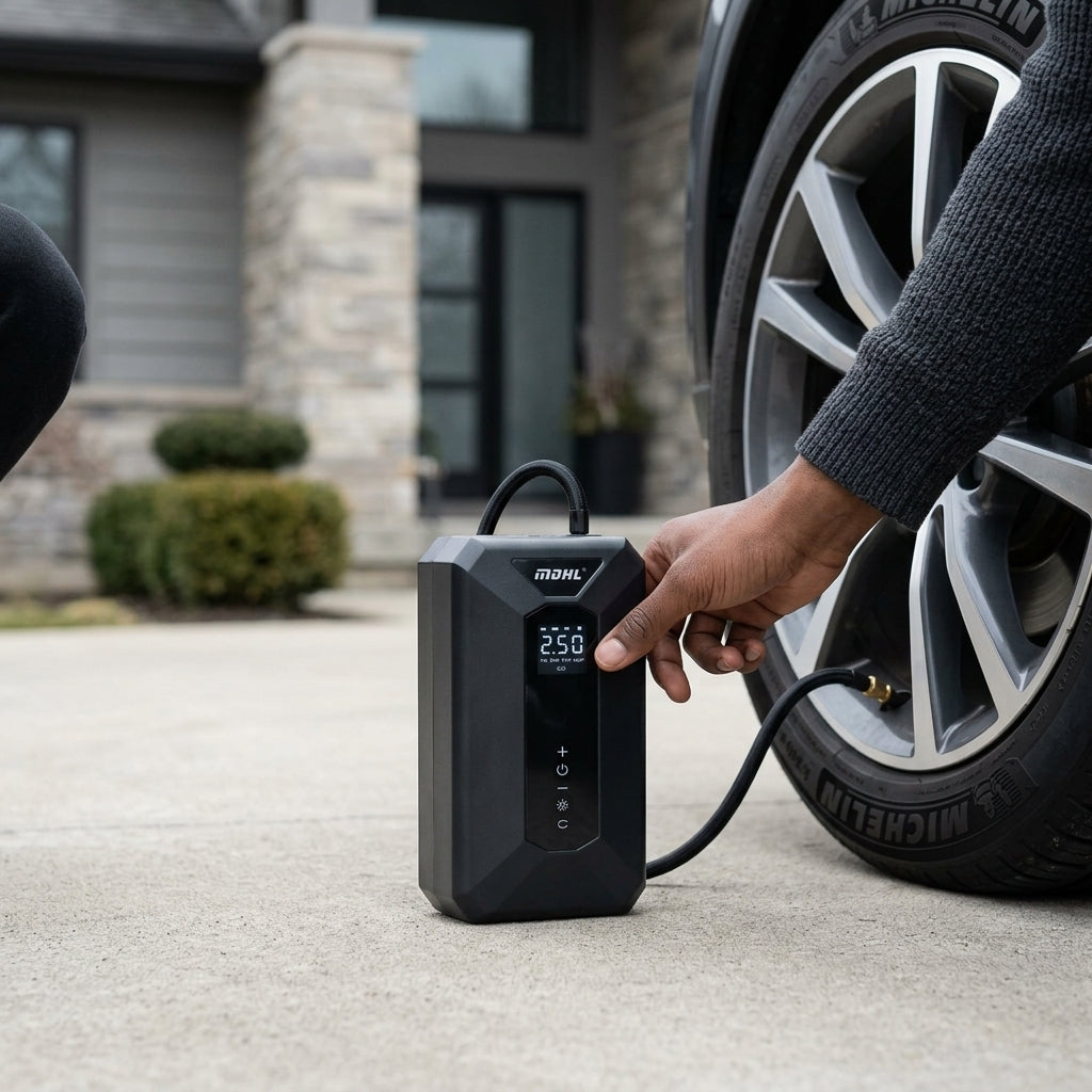 MDHL Cordless Tyre Inflator Pro – Digital Air Compressor with LCD Display