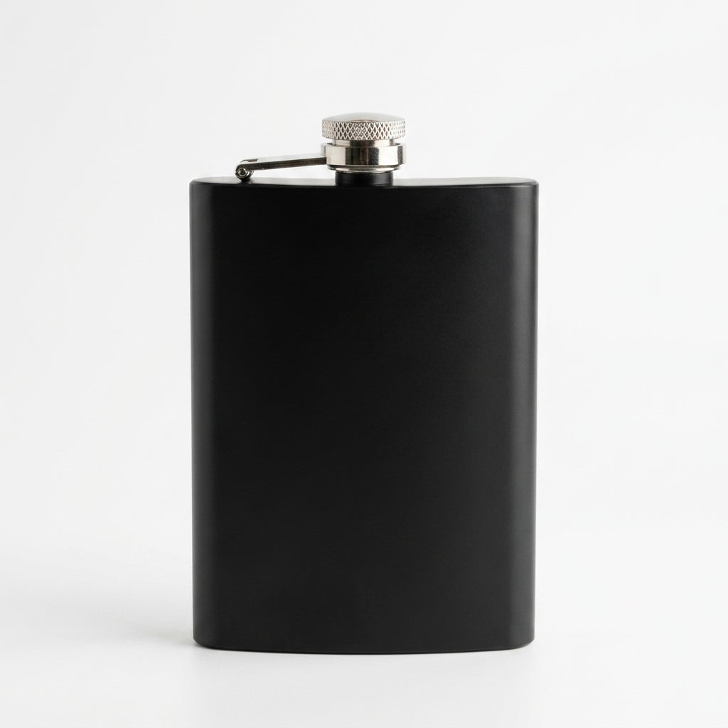 Sleek Black Hip Flask