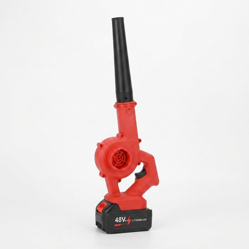 48V Cordless Handheld Electric Blower – Lithium Battery & Charger (Red/Black)