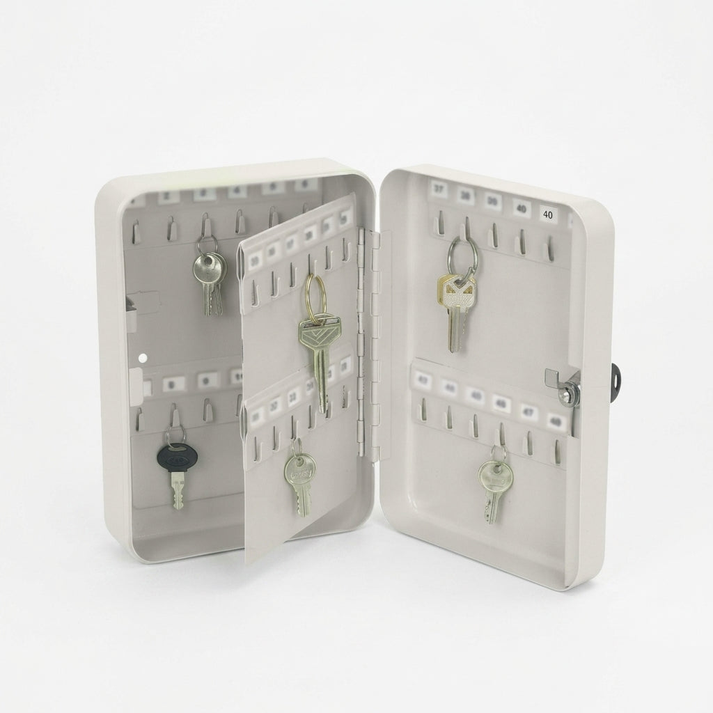 40 Keys Holder Metal Box with 2 Keys (Gray)