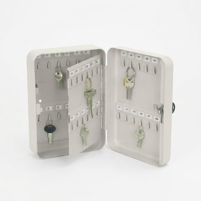 40 Keys Holder Metal Box with 2 Keys (Gray)