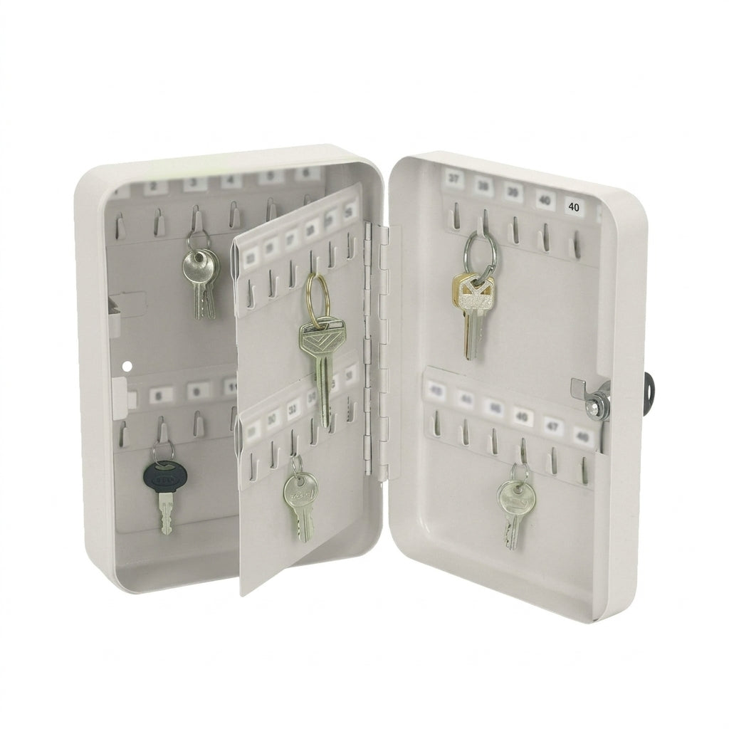 40 Keys Holder Metal Box with 2 Keys (Gray)