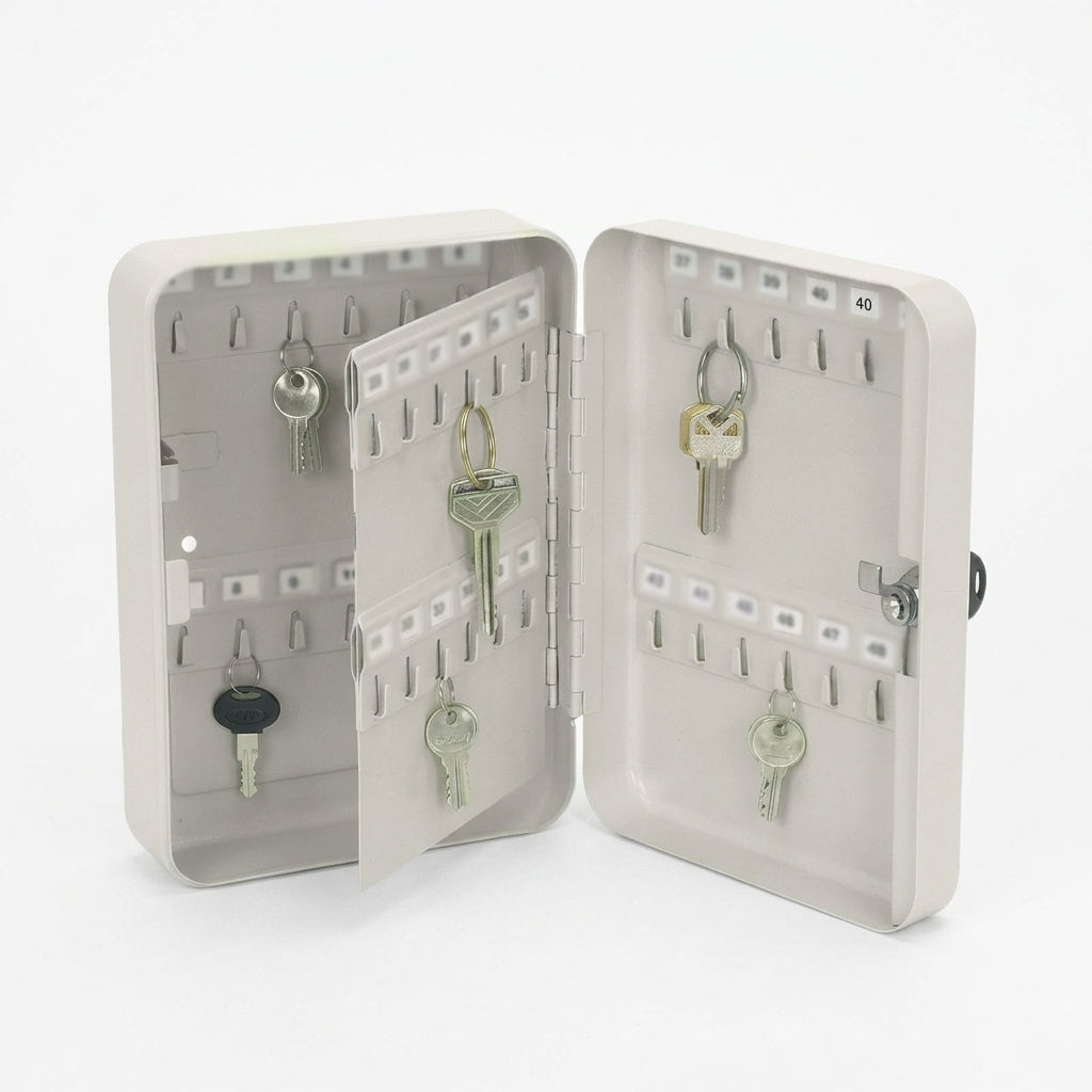 40 Keys Holder Metal Box with 2 Keys (Gray)