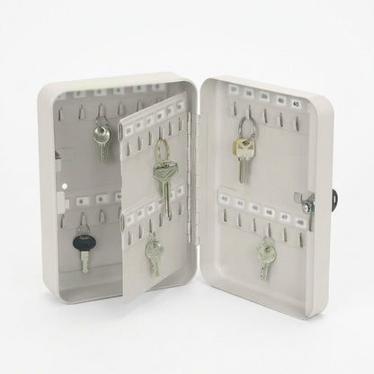 40 Keys Holder Metal Box with 2 Keys (Gray)