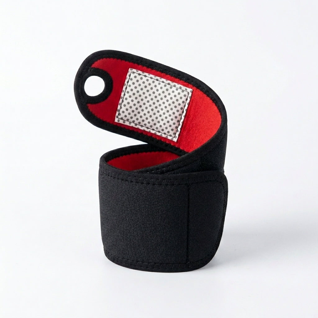 Self‑Heating Magnetic Wrist Support Brace – Adjustable Protect Wrap (1Pc / Black+Red)