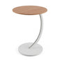 Contemporary Wood & White Metal Side Table