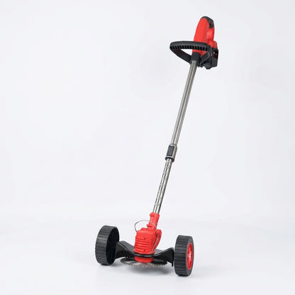 24VH 6000mAh Battery Wheel Design Lawn Mower Weed Wacker – Red / UK Plug