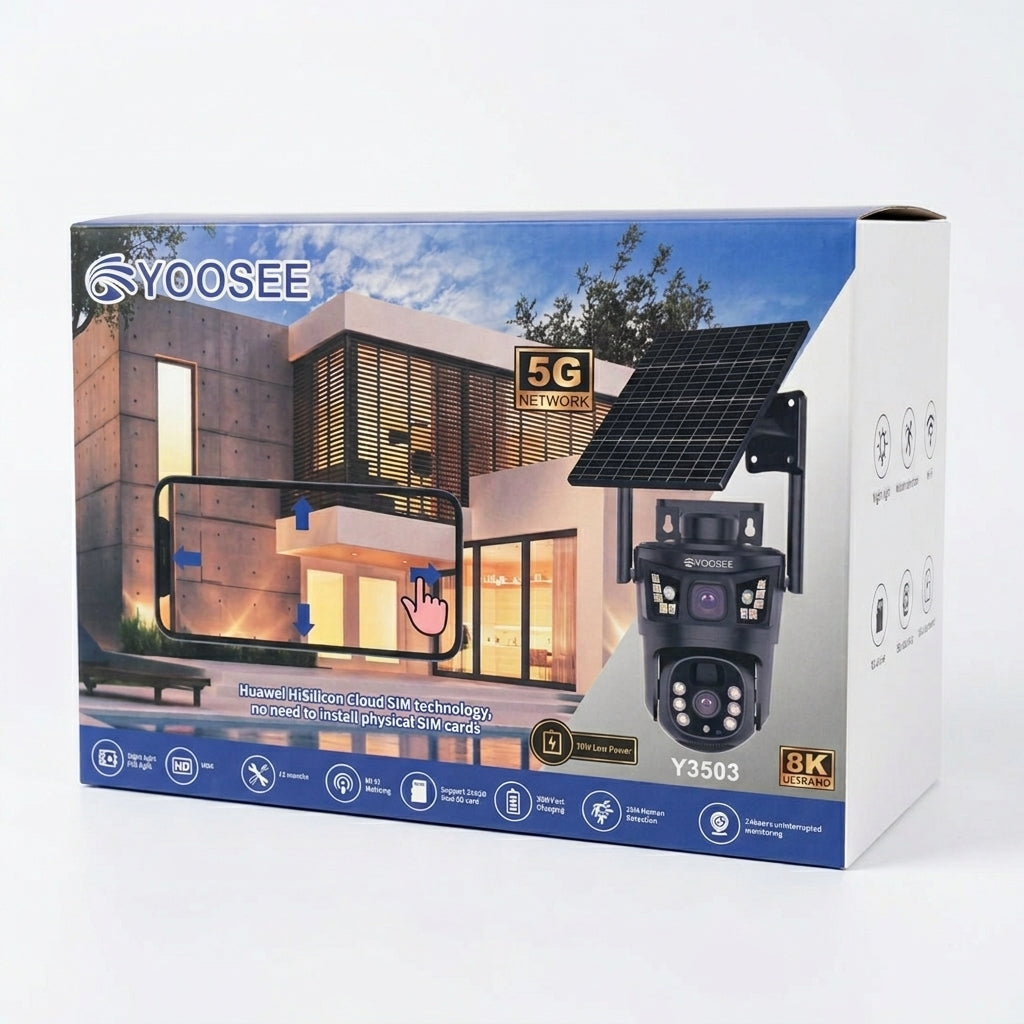 Yoosee Y3503 8K Dual-Lens Solar Security Camera with 5G