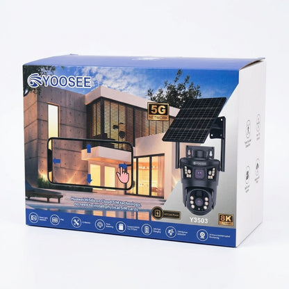 Yoosee Y3503 8K Dual-Lens Solar Security Camera with 5G