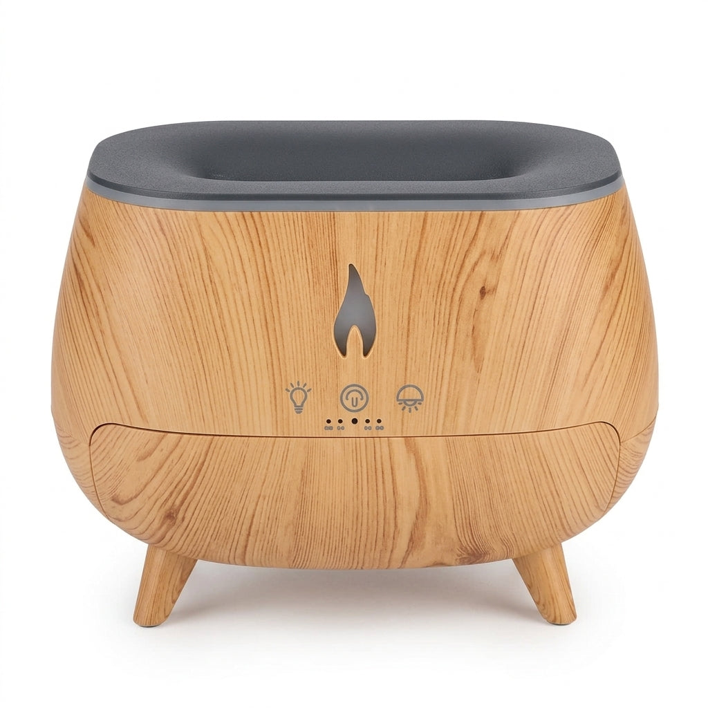Wood Grain Flame Humidifier & Aroma Diffuser
