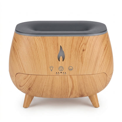 Wood Grain Flame Humidifier & Aroma Diffuser