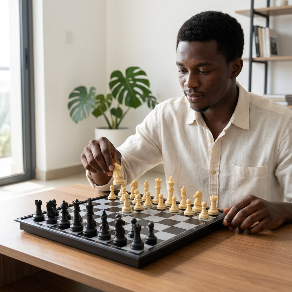 3-in-1 Magnetic Chess Set – Large 14x7 Inch Board