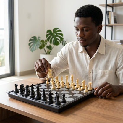 3-in-1 Magnetic Chess Set – Large 14x7 Inch Board