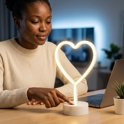 Heart-Shaped Neon LED Lamp