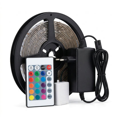 RGB LED Strip Light Kit (5050) – 5m with Remote & Adapter