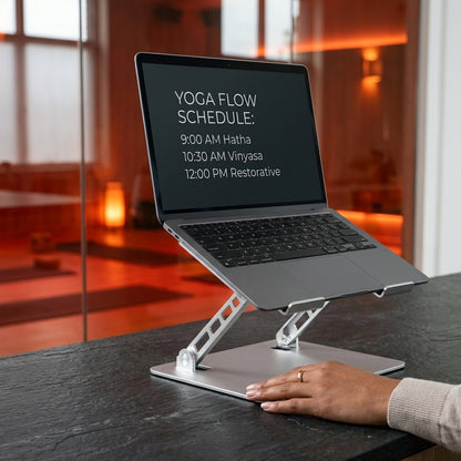 Adjustable Laptop Stand with Free Phone Holder – Silver