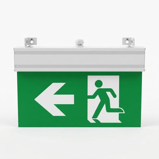 LED Emergency Exit Sign – Left Arrow Ceiling Mount Rechargeable Safety Light