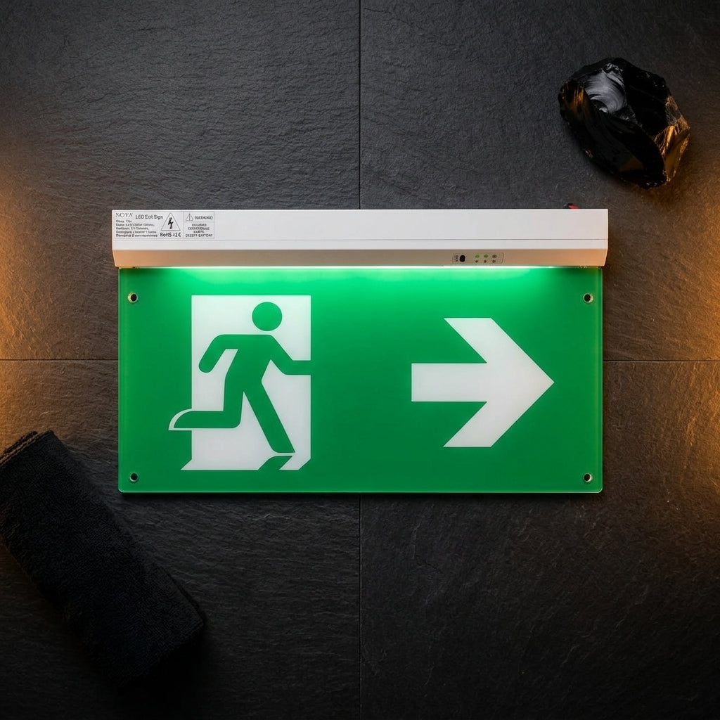 LED Emergency Exit Sign – Right Arrow Rechargeable Safety Light