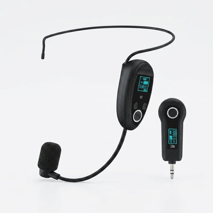 UHF Wireless Headset Microphone with LCD Display & Receiver
