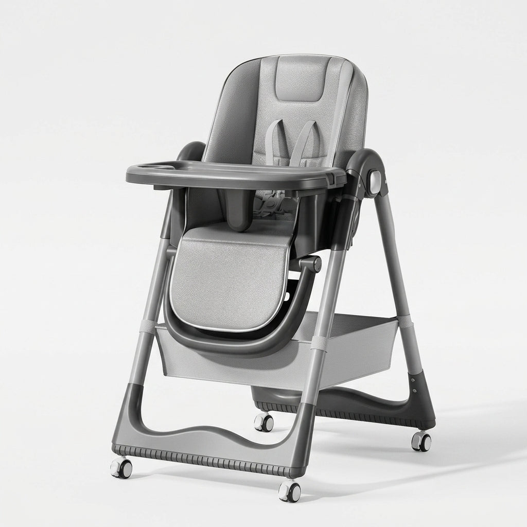 3-in-1 Baby High Chair, Recliner & Pram – Grey
