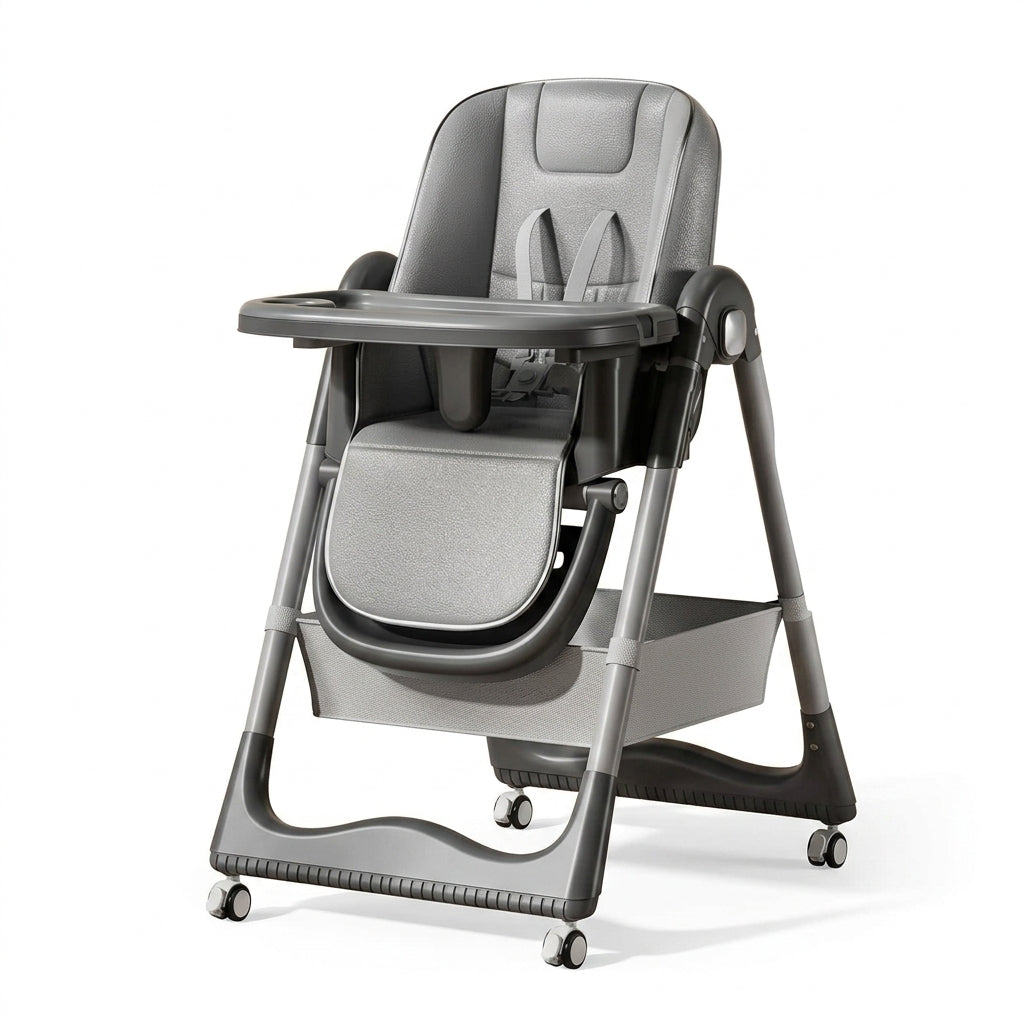 3-in-1 Baby High Chair, Recliner & Pram – Grey