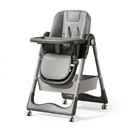 3-in-1 Baby High Chair, Recliner & Pram – Grey