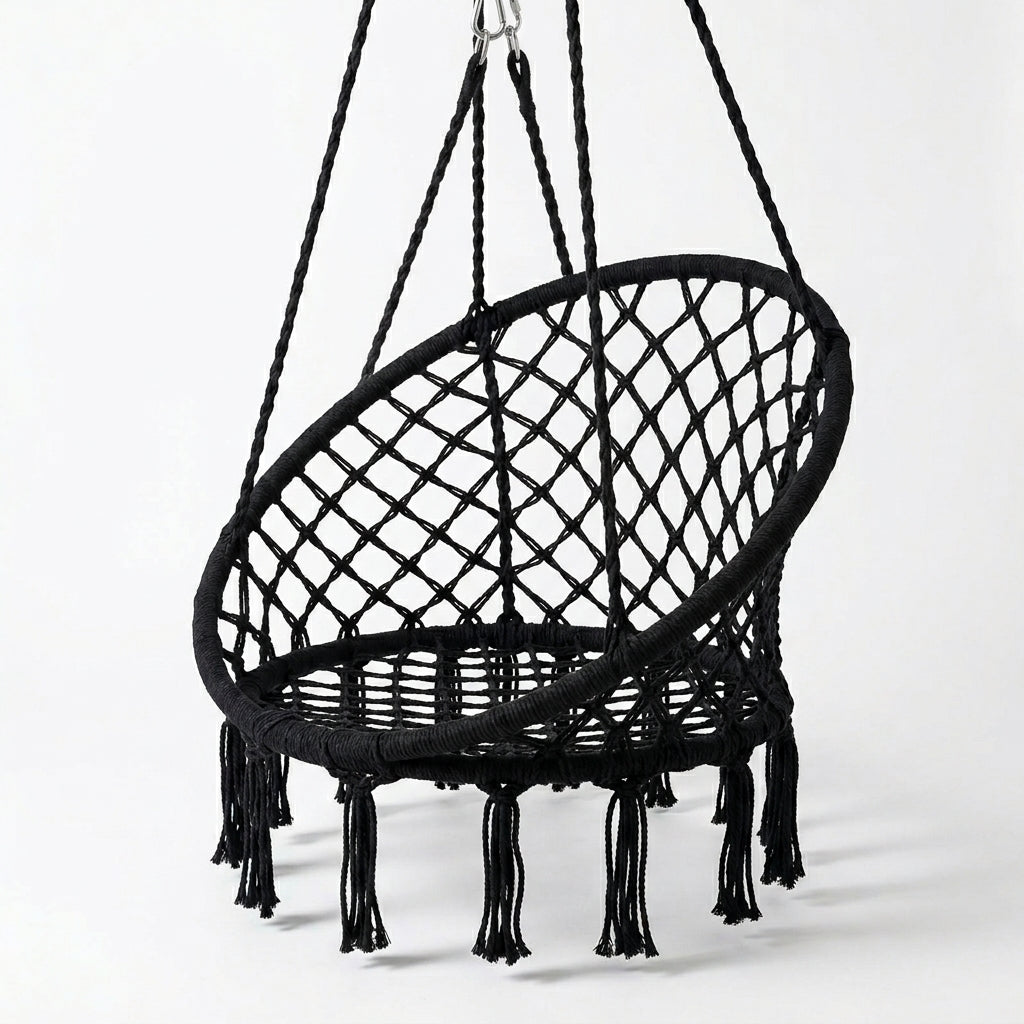 Cotton Hanging Chair Swing – Black