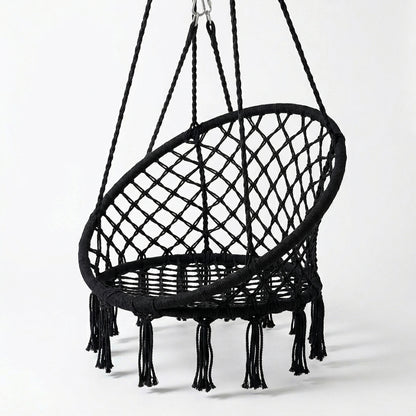 Cotton Hanging Chair Swing – Black