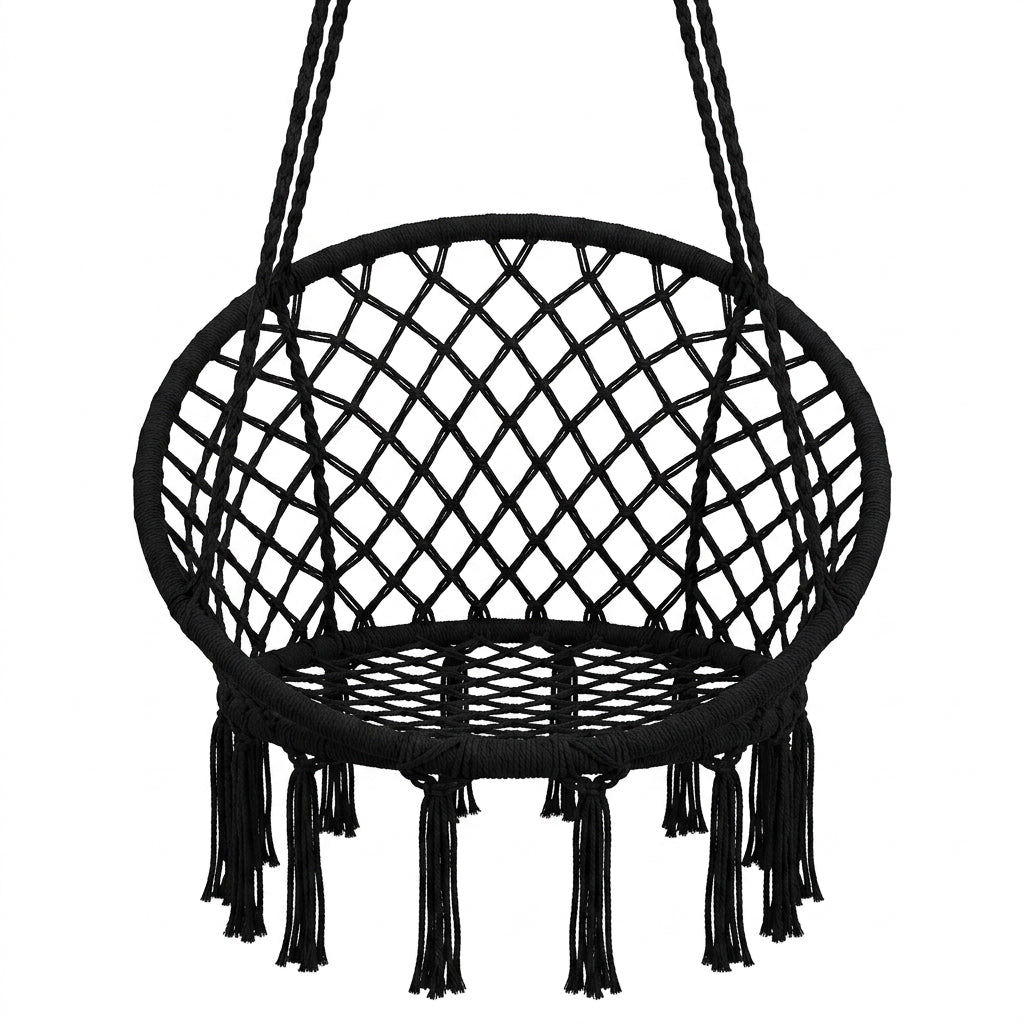 Cotton Hanging Chair Swing – Black